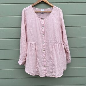 Sigrid Olsen M 100% linen blouse